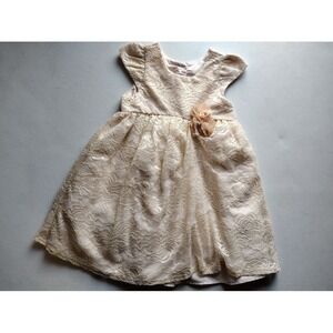 Mia &‎ Mimi Champagne Gold Lace Dress 3T Toddler Girls Special Occasion Flower